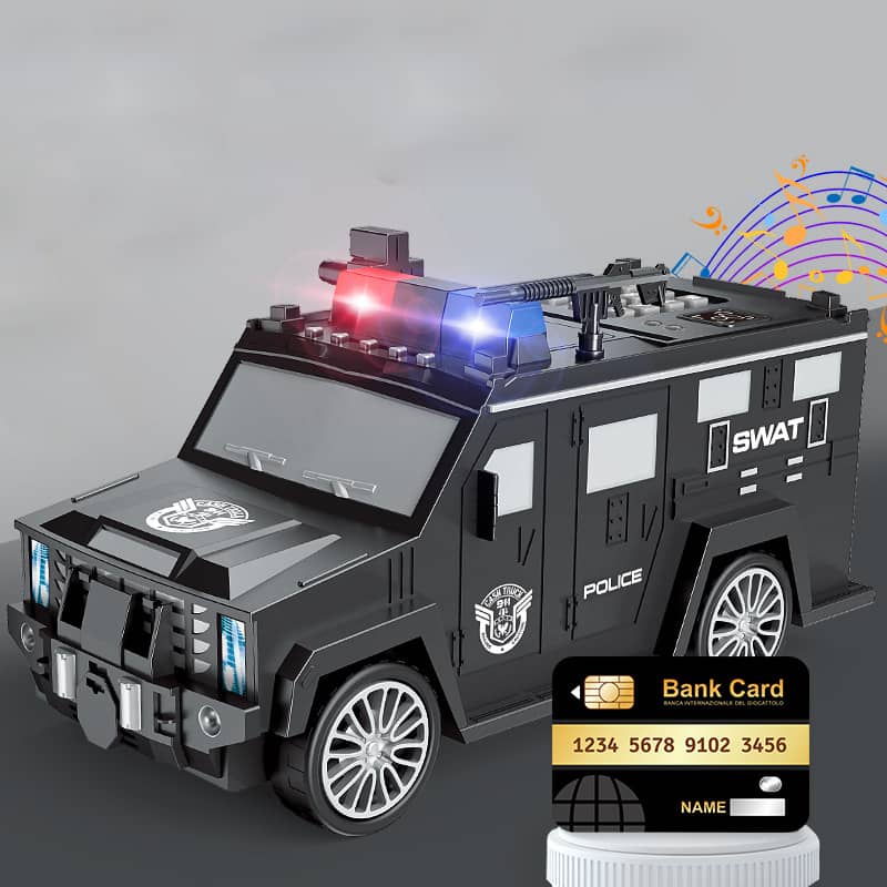 🚨 Fun & Secure Police-Themed Electronic Piggy Bank with ATM card ! 🚨🚓💰