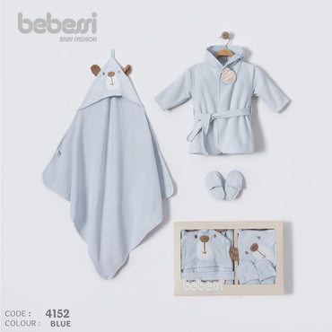 Soft & Snuggly Bear Baby Bath Set – 4-Piece Hooded Towel Gift Set (4152)