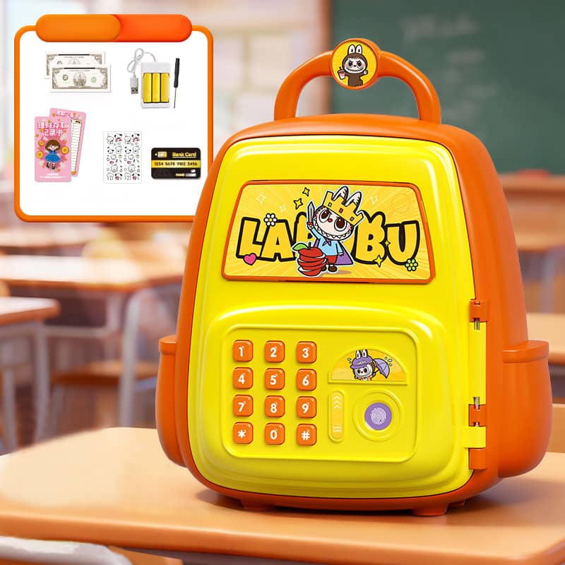Kids Cartoon Electronic Piggy Bank Safe – Password & Fingerprint Coin Bank with ATM card (Multiple Character Designs)