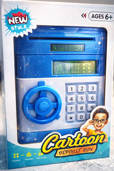 🔐 Cartoon ATM-Style Deposit Box for Kids – Password Protected Piggy Bank (Ages 6+)