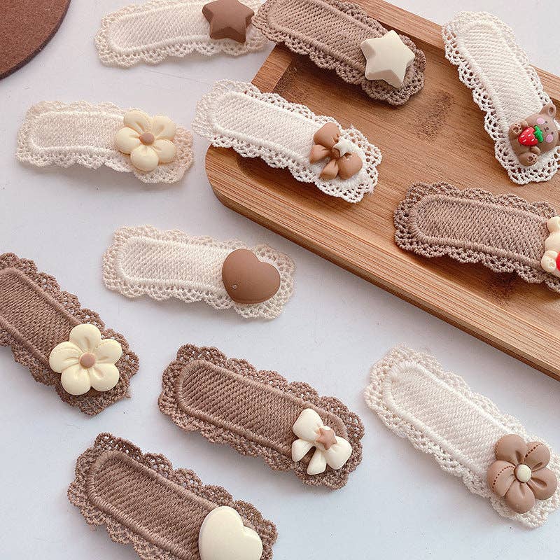 Cute Knit Floral Hair Clips for Girls – Handmade Baby Hair Accessories: 5-Star Pair