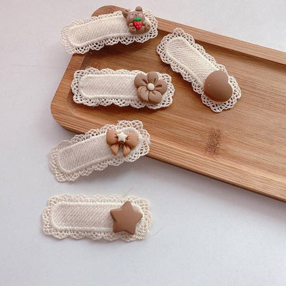 Cute Knit Floral Hair Clips for Girls – Handmade Baby Hair Accessories: 5-Star Pair