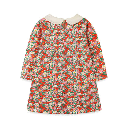 Floral Princess Dress For Girls Soft Cotton Long Sleeve Dress: 1418 / 7Y(125cm)