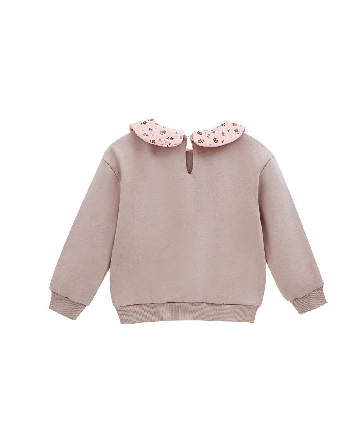 Fleece sweatshirt, ruffle collar & floral,2-6Y,JGI66777