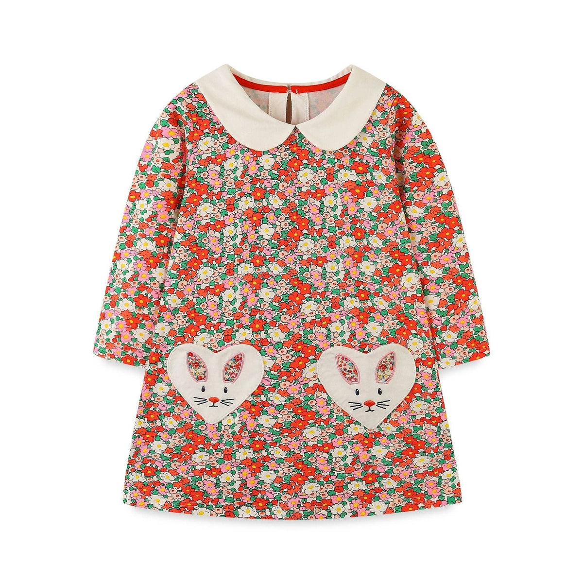 Floral Princess Dress For Girls Soft Cotton Long Sleeve Dress: 1418 / 6Y(120cm)