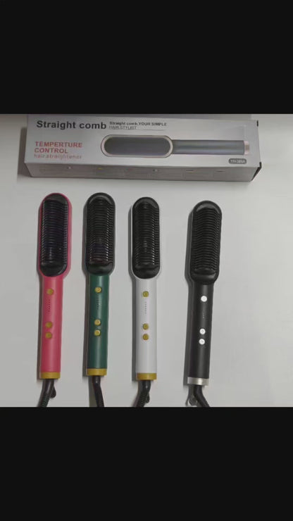 ✨ 2-in-1 Electric Hair Straightening Brush – Fast Heat Styling Comb