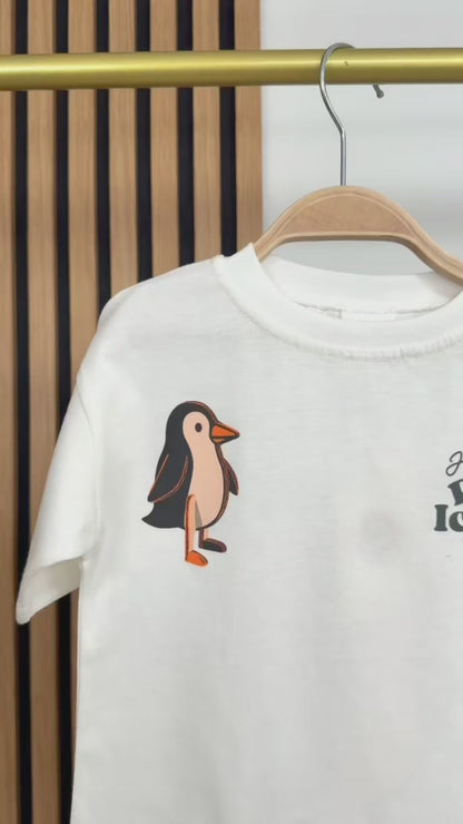 Cool Penguin Kids Outfit Set – “Paper Iceberg” Graphic Tee & Jogger Pants