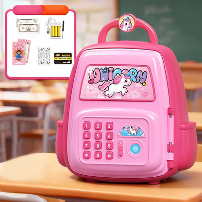 Kids Cartoon Electronic Piggy Bank Safe – Password & Fingerprint Coin Bank with ATM card (Multiple Character Designs)