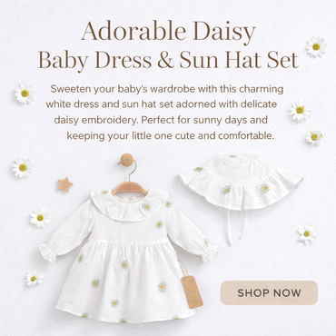 Anna Babba Daisy Embroidered Baby Dress & Collar Set (20499)
