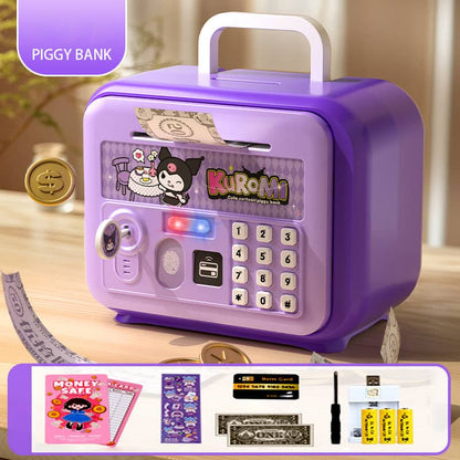 ✨ Kids Electronic Piggy Bank Safe – Password & Card Unlock | Cute Cartoon Money Box with Lights & Sounds