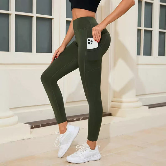 High-Waisted SculptFit Leggings with Side Pocket – Comfort Meets Convenience
