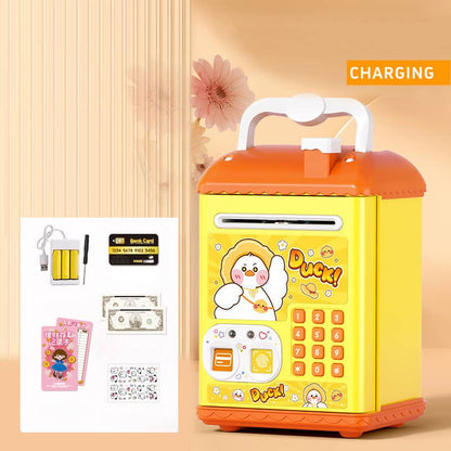 Kids Electronic Dinosaur Piggy Bank Safe – Password & Fingerprint ATM Coin Bank (Rechargeable)
