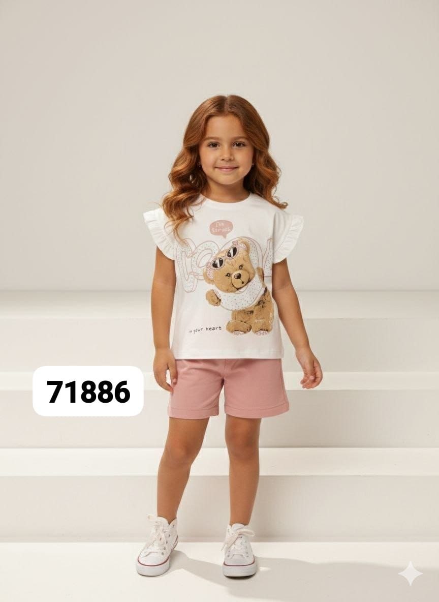 Cute Baby Girls Pink 2-Piece Summer Outfit Set – Soft Cotton with Cat Print 🌸🐱