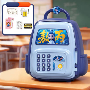 Kids Cartoon Electronic Piggy Bank Safe – Password & Fingerprint Coin Bank with ATM card (Multiple Character Designs)