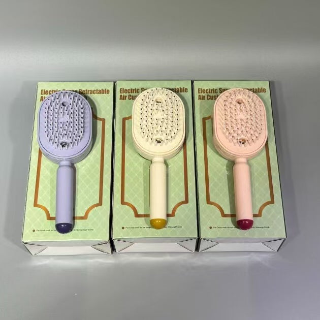 Portable Electric Retractable Air Cushion Hair Brush – Scalp Massage & Detangling Brush (USB Rechargeable)