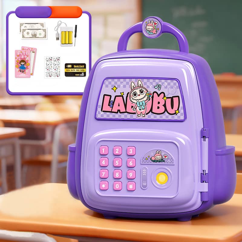 Kids Cartoon Electronic Piggy Bank Safe – Password & Fingerprint Coin Bank with ATM card (Multiple Character Designs)