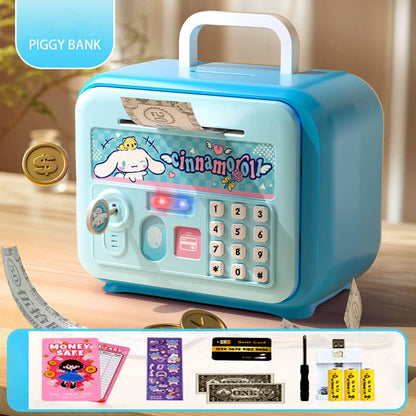 ✨ Kids Electronic Piggy Bank Safe – Password & Card Unlock | Cute Cartoon Money Box with Lights & Sounds