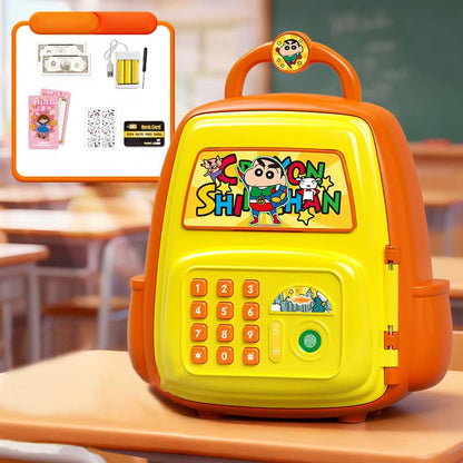 Kids Cartoon Electronic Piggy Bank Safe – Password & Fingerprint Coin Bank with ATM card (Multiple Character Designs)