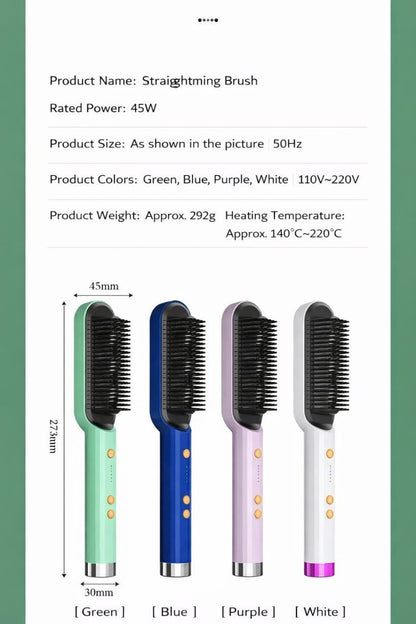 ✨ 2-in-1 Electric Hair Straightening Brush – Fast Heat Styling Comb