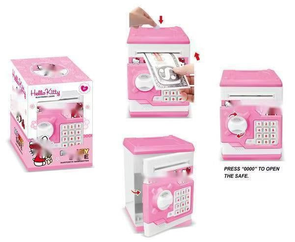 Hello Kitty/ Doraemon Electronic Piggy Bank Safe – Password Lock Cash & Coin Saver for Kids