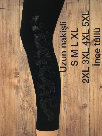 Elegant Turkish Embroidered Leggings – Stretch Comfort with a Touch of Glamour
