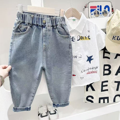 Trendy Kids Light Wash Denim Jeans – Comfy & Cool Everyday Style
