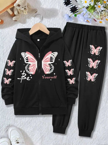 Let her style take flight with this adorable Butterfly “Be Yourself” 2-Piece Outfit Set 🦋✨