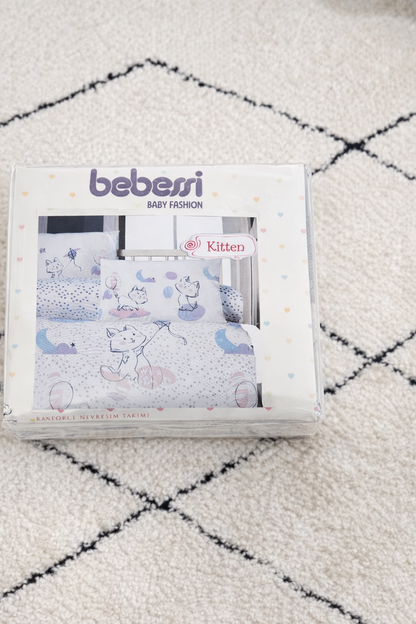 Sweet Dreams Bunny & Kitten Nursery Bedding Set – Soft Pastel Crib Collection