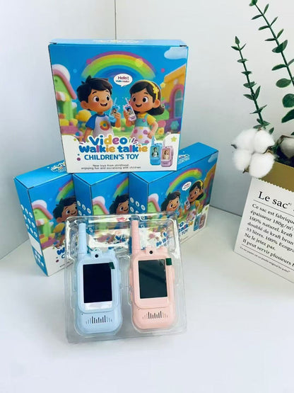 Kids Video Walkie Talkie Set with Camera Screen – Rechargeable Toy Pair (Pink & Blue)