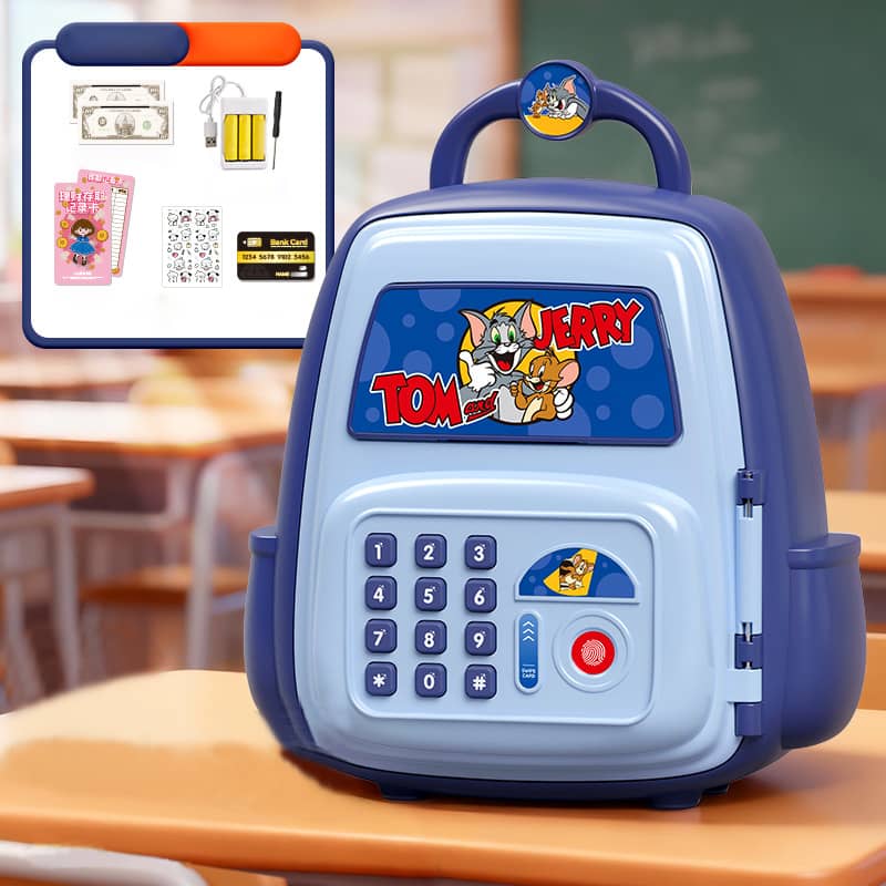 Kids Cartoon Electronic Piggy Bank Safe – Password & Fingerprint Coin Bank with ATM card (Multiple Character Designs)