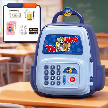 Kids Cartoon Electronic Piggy Bank Safe – Password & Fingerprint Coin Bank with ATM card (Multiple Character Designs)