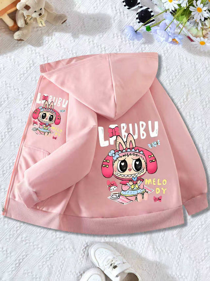 Cute Cartoon Bunny Kids Zip-Up Hoodie – Cozy, Fun & Stylish